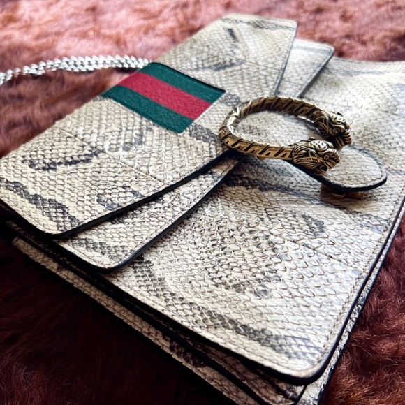 Dionysus Medium Multicolor Beige Python Leather Shoulder Bag - Picture 3 of 12